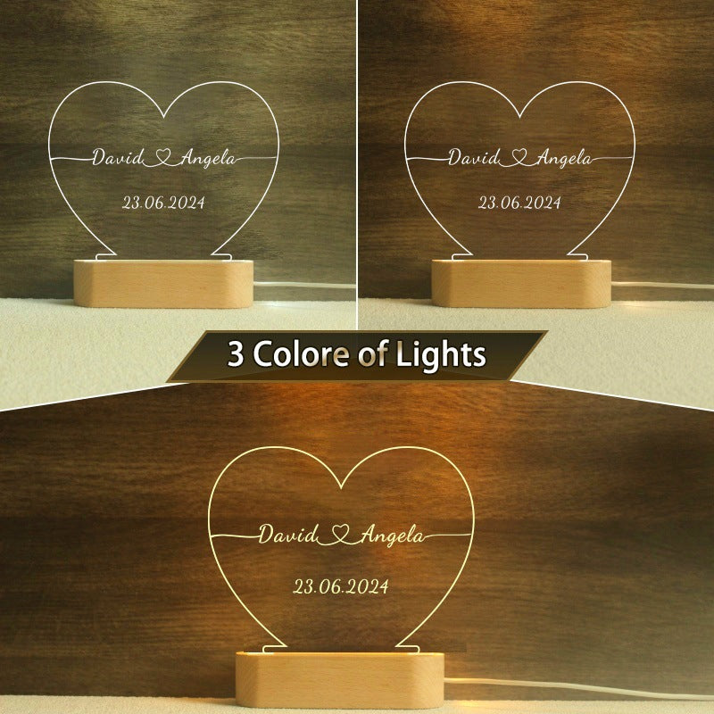 Personalized Valentine Glow Light