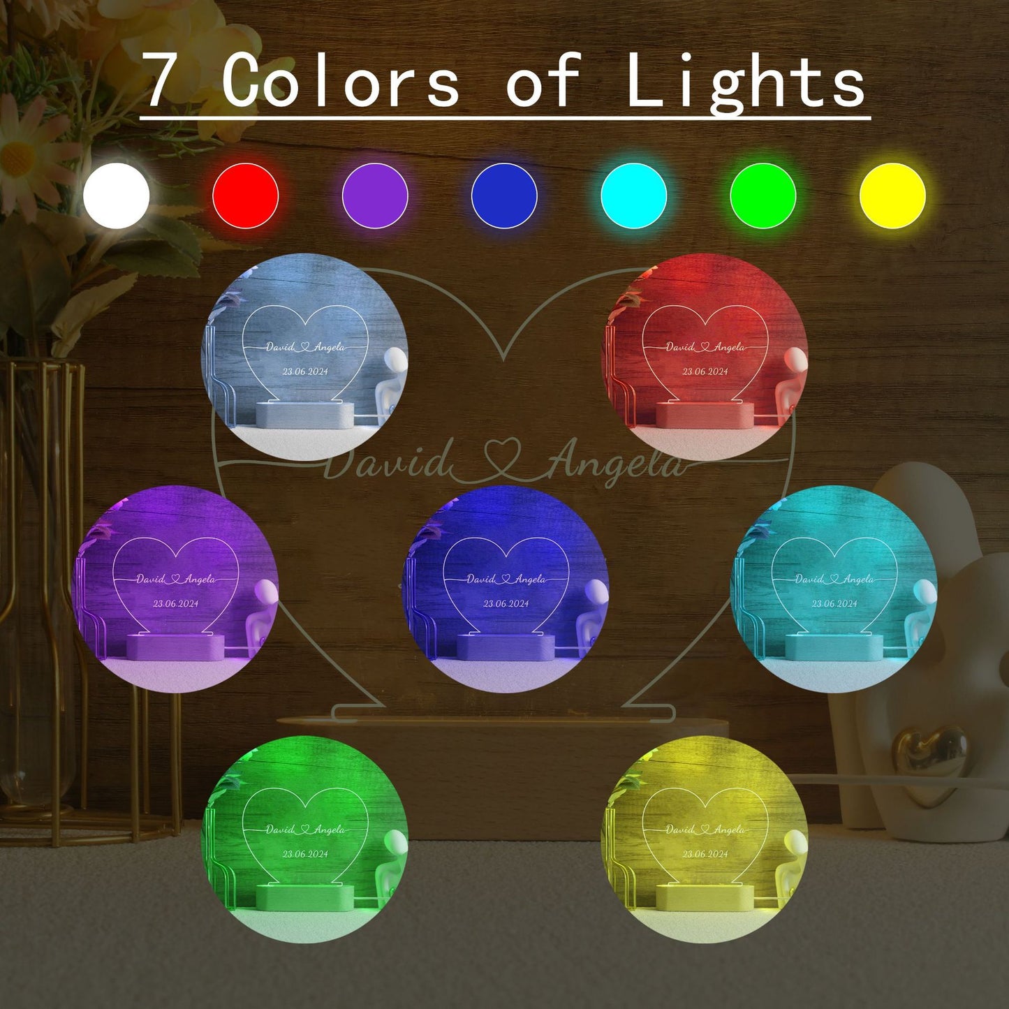 Personalized Valentine Glow Light