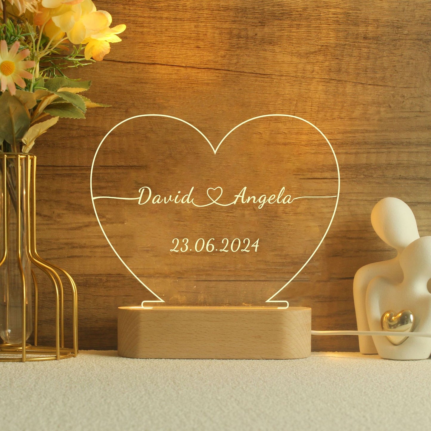 Personalized Valentine Glow Light